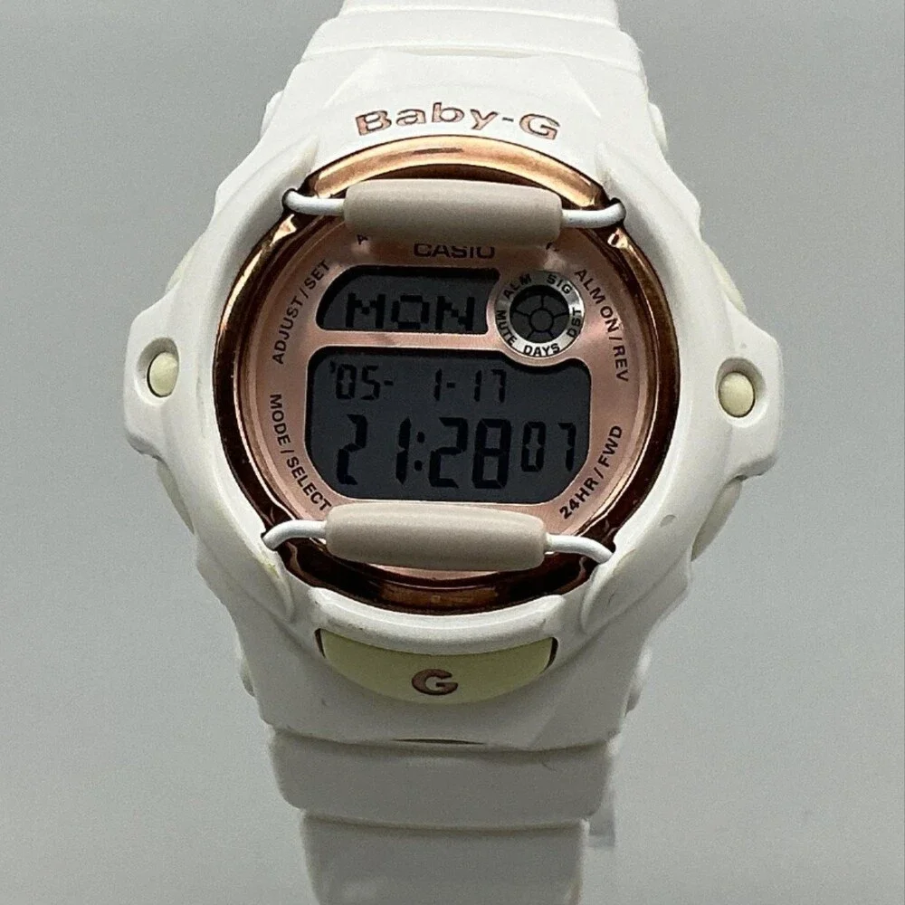Casio Baby-G BG-169G Womens Watch 35mm Rose Gold Tone Digital Resin New Battery